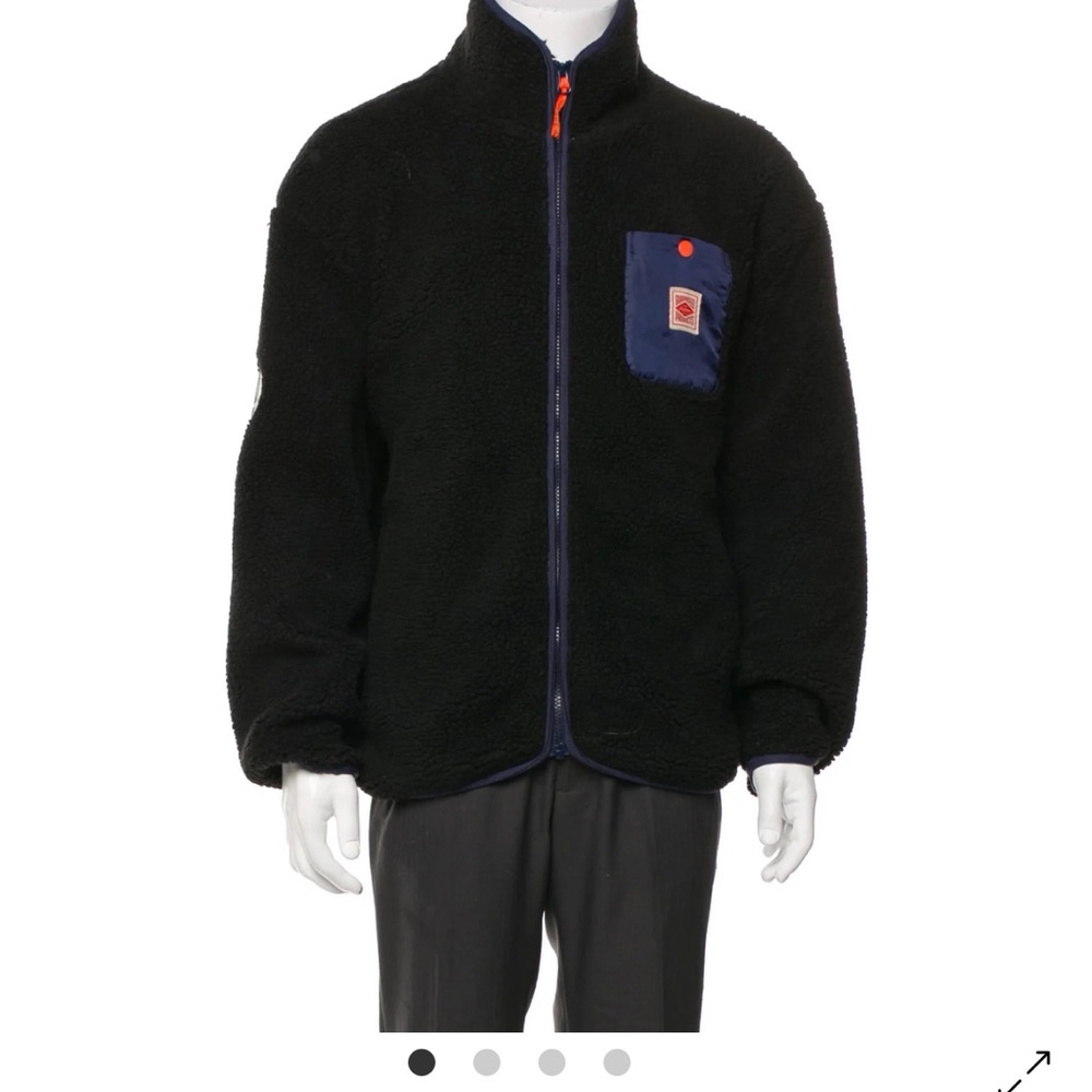 Malbon Golf  Black Fleece Sherpa Jacket